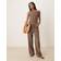 Mango Polyamide Straight Leg Tie Waist Trouser - Brown