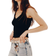 H&M Crinkled Jersey Vest Top - Black