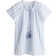 H&M Drawstring-Detail Cotton Blouse - White/Blue Striped