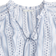 H&M Drawstring-Detail Cotton Blouse - White/Blue Striped