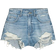 Zara High Waist Curved Denim Shorts - Blue