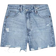 Zara High Waist Crossover Waist Trf Mom Fit Denim Bermuda Shorts - Blue