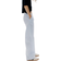 H&M Double Waistband Poplin Drawstring Trousers - Light Blue/Striped