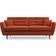 Dunelm Anders Luxury Velvet Orange Umber Sofa 204cm 3 Seater