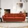 Dunelm Anders Luxury Velvet Orange Umber Sofa 204cm 3 Seater