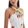 H&M Linen-Blend Halterneck Dress - White/Floral