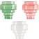 ValueLights Lane 5 Tier Layered Glass Ceiling Light Shade 24.5 x 23.5 x 23.5 cm Pendant Lamp