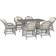 OutSunny 6 Seater Rattan with Seat Back Cushions 150cm x 90cm Patio Dining Set