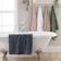 Dunelm Woodland Leaf Sculptured Cotton Bath Towel White (90x50cm)