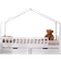 Furniturehmd Furniturehmd white wooden kids bed frame house bed with storage drawers 37.8x75.8"
