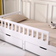 Furniturehmd Furniturehmd white wooden kids bed frame house bed with storage drawers 37.8x75.8"