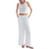 H&M Wide Linen Blend Trousers - White