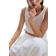 H&M Wide Linen Blend Trousers - White