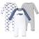 Touched By Nature Coveralls 3-pack - Blue Whale