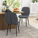 Homcom Velvet Look Grey Kitchen Chair 86cm 2pcs