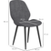 Homcom Velvet Look Grey Kitchen Chair 86cm 2pcs