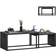 Homcom Coffee Tables Set of 2 Dark Grey Nesting Table