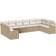 vidaXL 10-teiliges Garten Sofa Set Beige Poly Rattan Lounge-Set