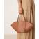 Gina Tricot Faux Leather Small Wide Shopper Bag - Brown Camel