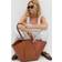 Gina Tricot Faux Leather Large Wide Shopper Bag - Brown Camel