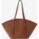 Gina Tricot Faux Leather Large Wide Shopper Bag - Brown Camel