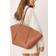 Gina Tricot Faux Leather Large Wide Shopper Bag - Brown Camel