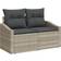 vidaXL 2-Seater Garden with Storage Cushions Grey Outdoor Sofa