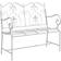 vidaXL White Metal 104 x 54 x 93 cm Garden Bench