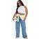 boohoo Plus High Waist Bum Shaper Wide Leg Jean - Blue