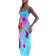 Shein Women's Knitted Positioning Print Beach Vacation Sexy Spaghetti Strap Dress