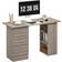 Homcom 120cm Computer With 3 Shelf Drawers Grey Writing Desk