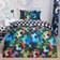 OHS Reversible Football Duvet Cover Multicolour, Black (200x200cm)