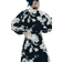 H&M Linen Blend Tie Belt Dress - Black/White Floral