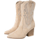 Shein Styleloop Women Pointed Toe Chunky Heel Mid Calf Boots Side Zipper Faux Suede Brown Rhinestone Western Style Riding Boots For Spring Shoes Spring Break Easter