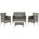Juskys Fort Myers - Grey-mottled Outdoor Lounge Set, 1 Table incl. 2 Chairs & 1 Sofas