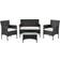 Juskys Fort Myers - Black Outdoor Lounge Set, 1 Table incl. 2 Chairs & 1 Sofas
