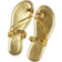 Shein Women's Two Wearing Ways Flat Sandals With Toe Ring Strap, Gold,2024 New