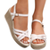 Shein Women's Summer Woven Sandals, Fashionable Wedge Heel With Espadrille Platform, Ankle Strap Buckle