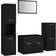vidaXL Conjunto Muebles Baño Madera Contrachapada Negro