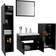 vidaXL Conjunto Muebles Baño Madera Contrachapada Negro