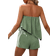 Shein Breezaya 2pcs Women Casual Solid Color Bandeau Top And Shorts Set, Vacation