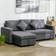 Homcom Corner Bed with Storage Dark Grey Sofa 229cm 3 Seater