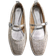 H&M Straw Mary Janes - Beige/Silver Coloured