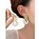 Shein 5pcs/Set Elegant Minimalist Retro Round Faux Pearl Zirconia Shell Drop Oil Heart French Style Versatile Luxury Feeling Earrings Suit, Suitable For Women's Daily And Festival Wear