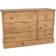 Alpen Home 3 plus 3 Wide Antique Wax Finish Chest of Drawer 116x77.3cm