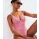 New Look Striped Ring Detail Swimsuit - Red