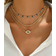Shein 3pcs Metal Chain Devil Eye Pendant Necklaces Set, Minimalist Choker Jewelry For Women Everyday And Gathering Wear