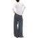 H&M Ribbed Drawstring Trousers - Navy Blue/White Striped