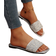 Shein Women Student Sandals Backless Summer New Silver Square Toe Ladies Flat Sandals Fashion Non-Slip Crystal Soft Bottom Slippers Suitable With Dress For Long Legs, Casual Beach Shoes, For Ladies