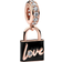 Pandora Love Padlock Dangle Charm - Rose Gold/Black/Transparent